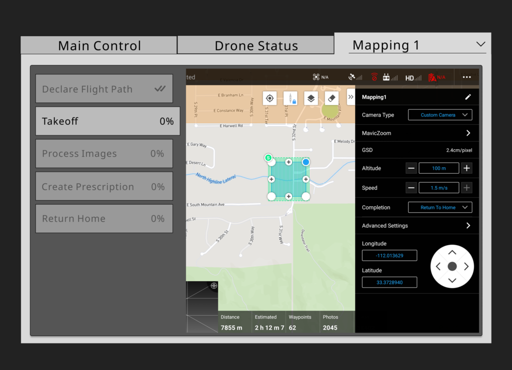 A drone's mission page